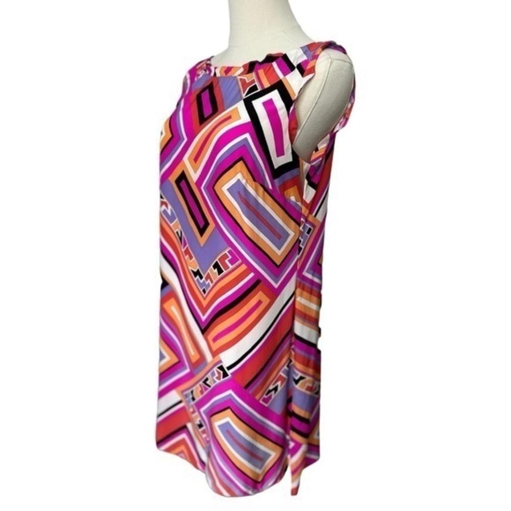 Alice & Trixie ✘ Vintage 60s Cutout Silk Retro Color Block Mod Shift Dress, S